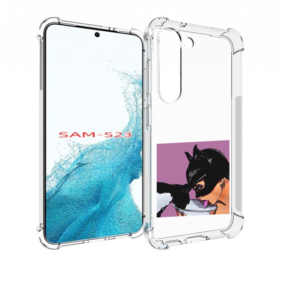

Чехол MyPads девушка с котом пьют молоко женский для Samsung Galaxy S23, Прозрачный, Tocco