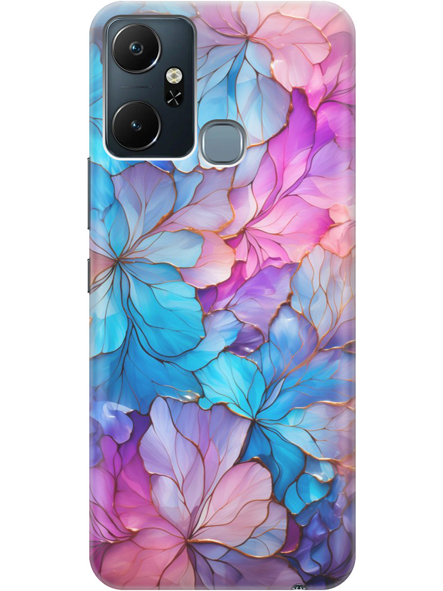 

Силиконовый чехол на Infinix Smart 6 Plus с рисунком "Цветочный витраж", Голубой;розовый, 20000390