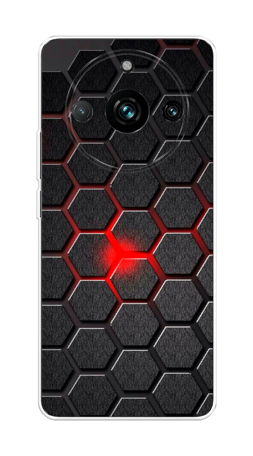 

Чехол на Realme 11 Pro+ "Соты красные", Красный;черный;серый, 2514350-3