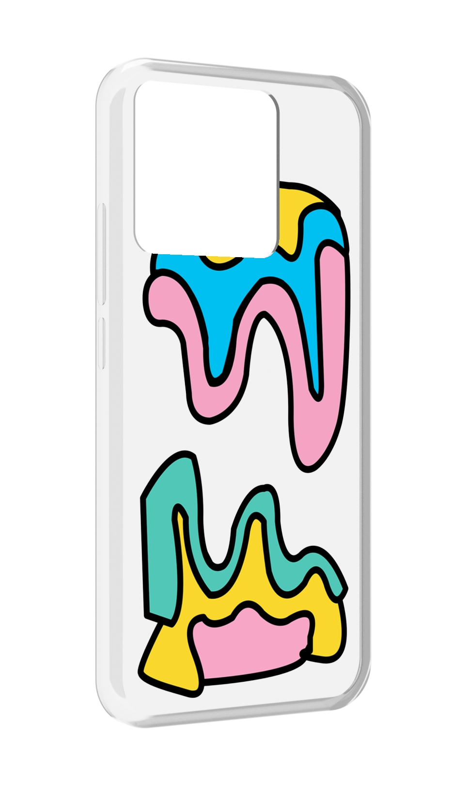 

Чехол MyPads Tocco для Xiaomi Redmi 10A вытекающая-абстракция, Прозрачный, Tocco