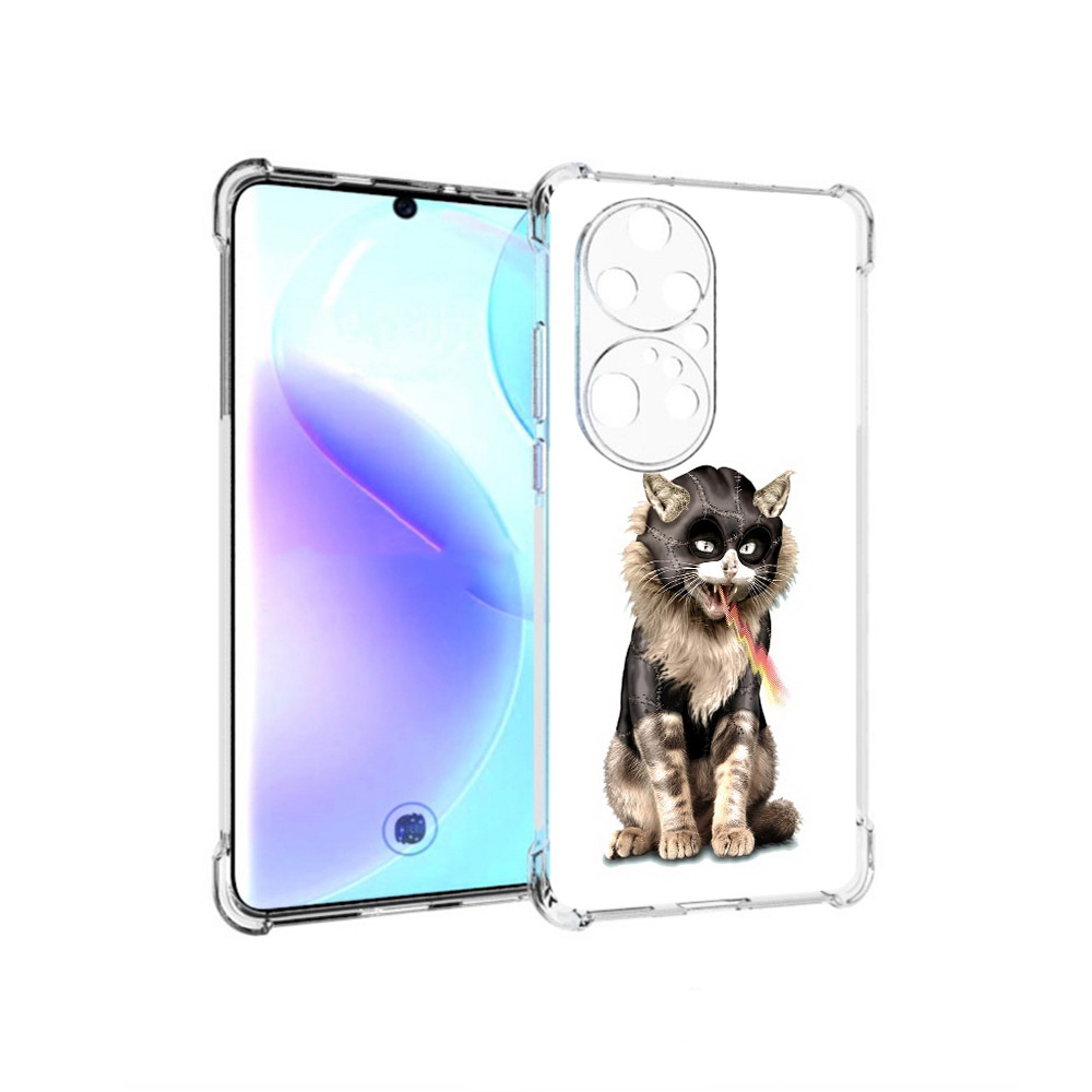 

Чехол MyPads Tocco для Huawei P50 Pro дьяволский кот, Прозрачный, Tocco