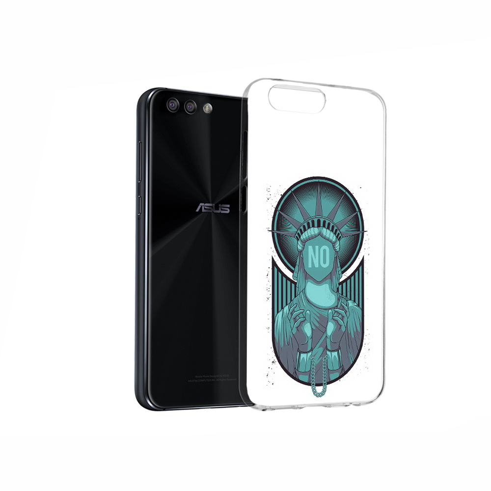 

Чехол MyPads Tocco для Asus ZenFone 4 статуя свободы зеленый, Прозрачный, Tocco