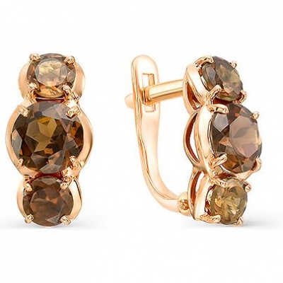 

Серьги из красного золота с 6 раухтопазами Master Brilliant 02-1-893-0400-010, 02-1-893-0400-010