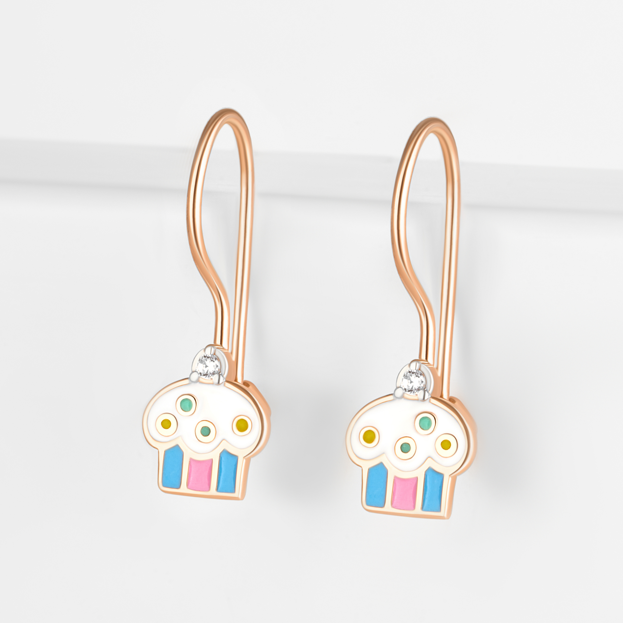 

Серьги из красного золота с фианитом/эмалью НАШЕ ЗОЛОТО ЮПС1399125, ЮПС1399125