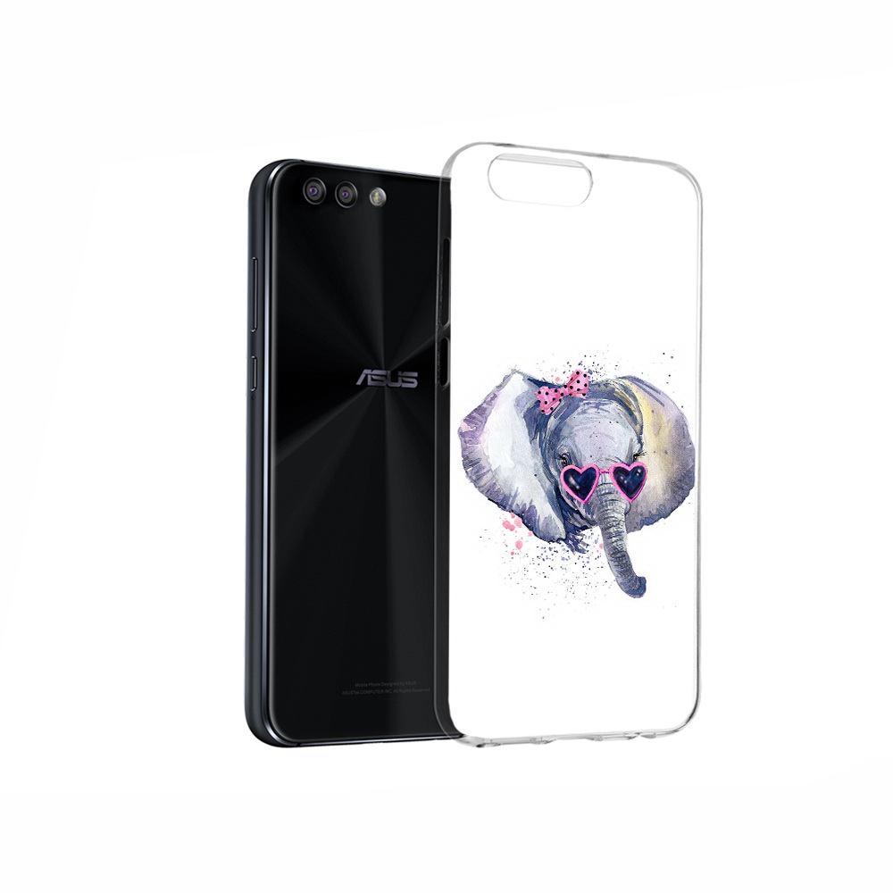 Чехол MyPads Tocco для Asus ZenFone 4 слоник в очках