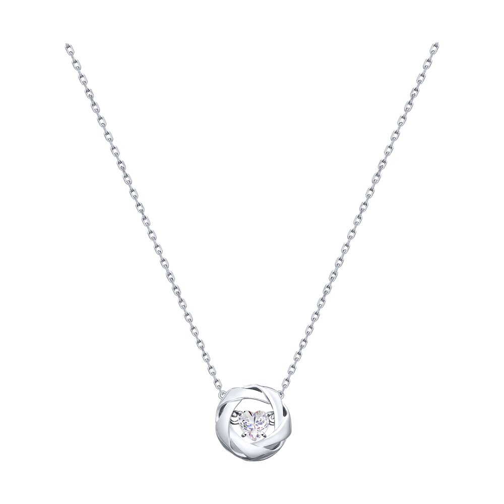 

Колье из серебра 45 см SOKOLOV 89070007, фианит, 89070007