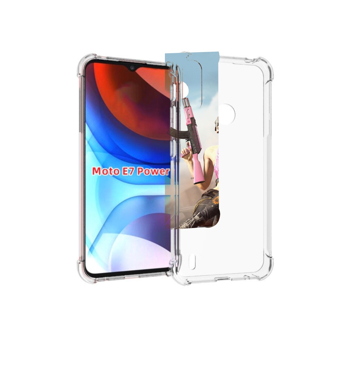 

Чехол MyPads девушка из PUBG для Motorola Moto E7 Power, Прозрачный, Tocco