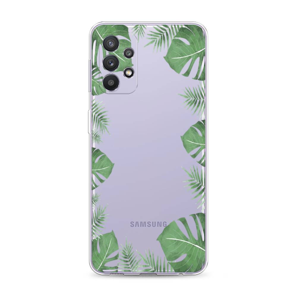 фото Силиконовый чехол "листья папоротника рамка" на samsung galaxy a32 awog