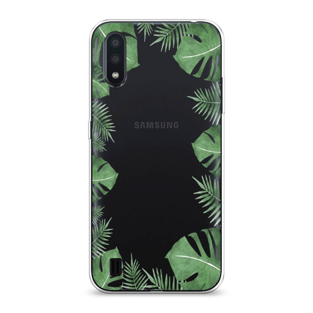 

Чехол Awog на Samsung Galaxy A01 "Листья папоротника рамка", Разноцветный, 29550-8
