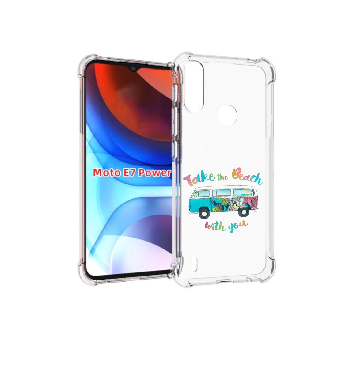 

Чехол MyPads Хиппи автобус для Motorola Moto E7 Power, Прозрачный, Tocco