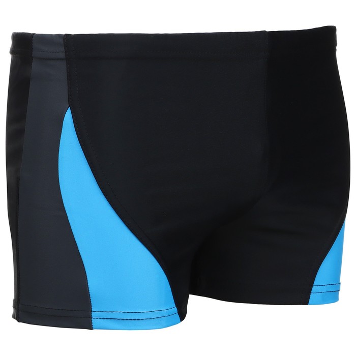 Плавки для плавания, размер 52, цвет чёрный/серый/голубой