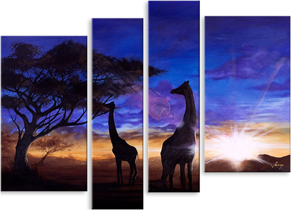 

Картина модульная на холсте Модулка Жирафы под синим небом 120x90 см, 4387