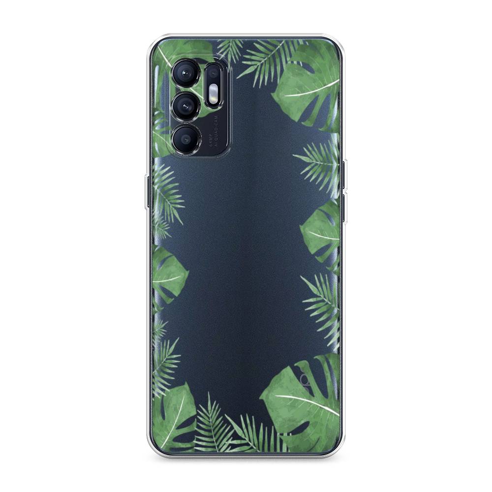 

Чехол Awog на Oppo Reno 6 4G "Листья папоротника рамка", Разноцветный, 257850-8