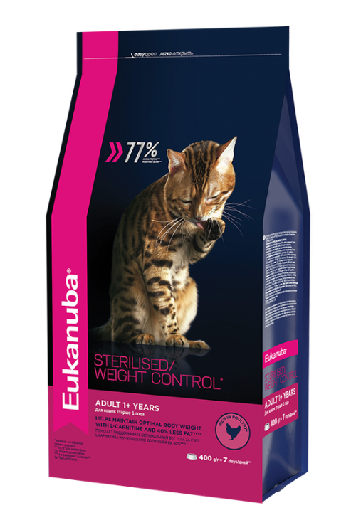 Сухой корм для кошек Eukanuba Sterilised Weight Сontrol, контроль веса, 1,5 кг