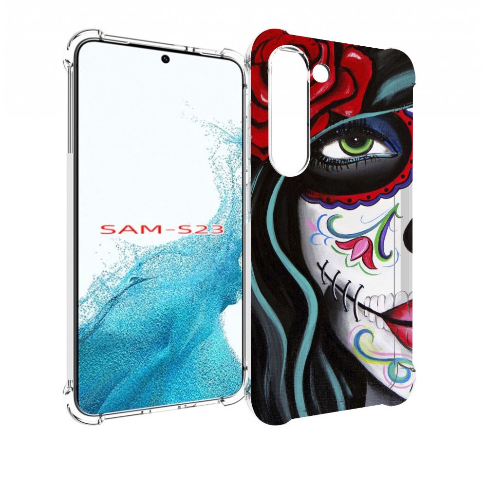 

Чехол MyPads девушка в масочке расписная женский для Samsung Galaxy S23, Прозрачный, Tocco