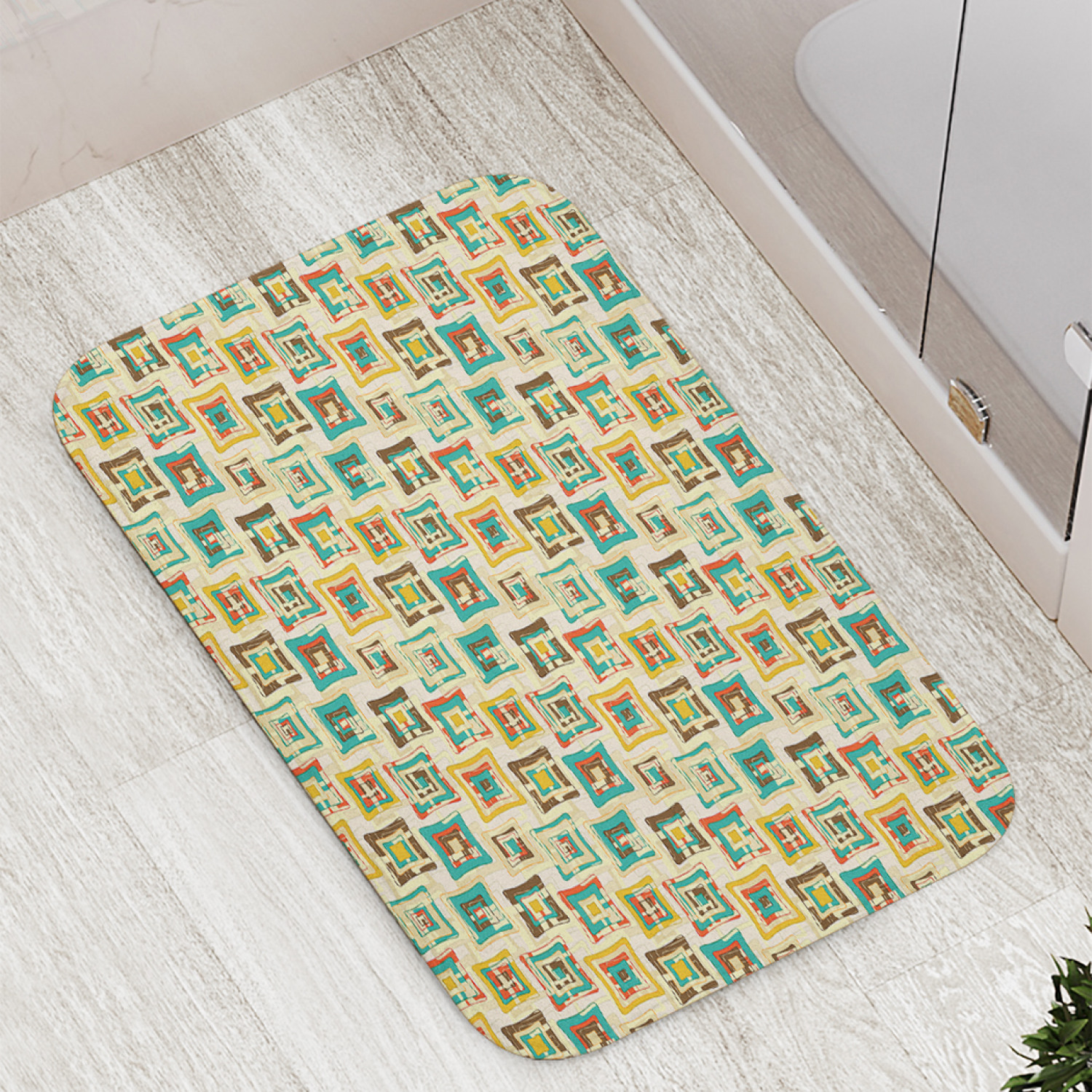 

Коврик противоскользящий JoyArty "Абстрактные квадраты" для ванной, сауны,бассейна,77х52см, Абстрактные квадраты