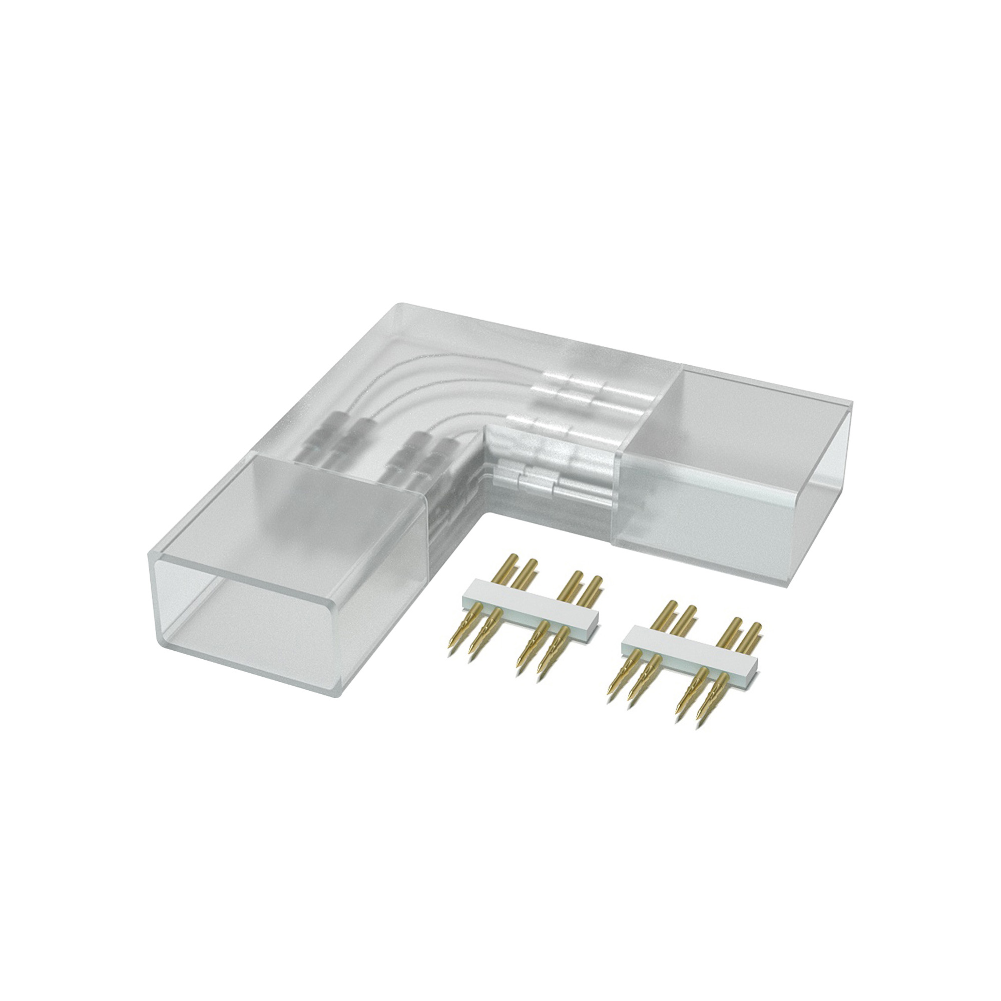 Комплект Г-образных коннекторов OGM AC-06 для соединения LED ленты 220В, smd5050, 60д/м apeyron комплект коннекторов для одноцв светодиод ленты 12в 09 13
