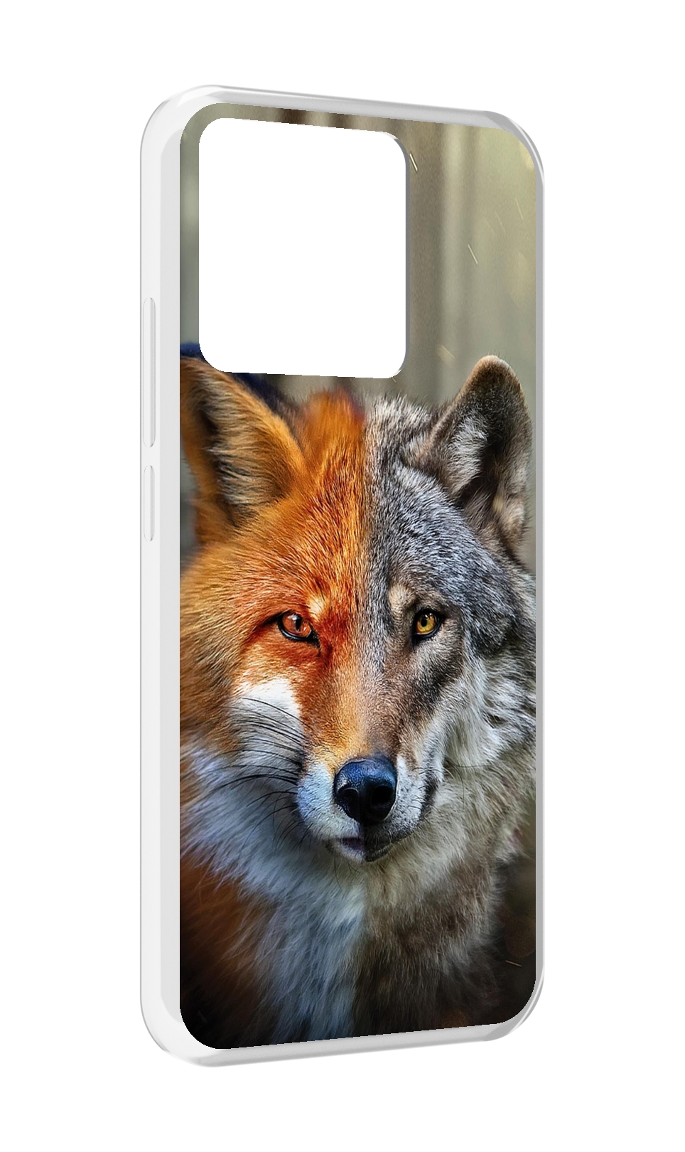

Чехол MyPads Tocco для Xiaomi Redmi 10A волк-лиса, Прозрачный, Tocco