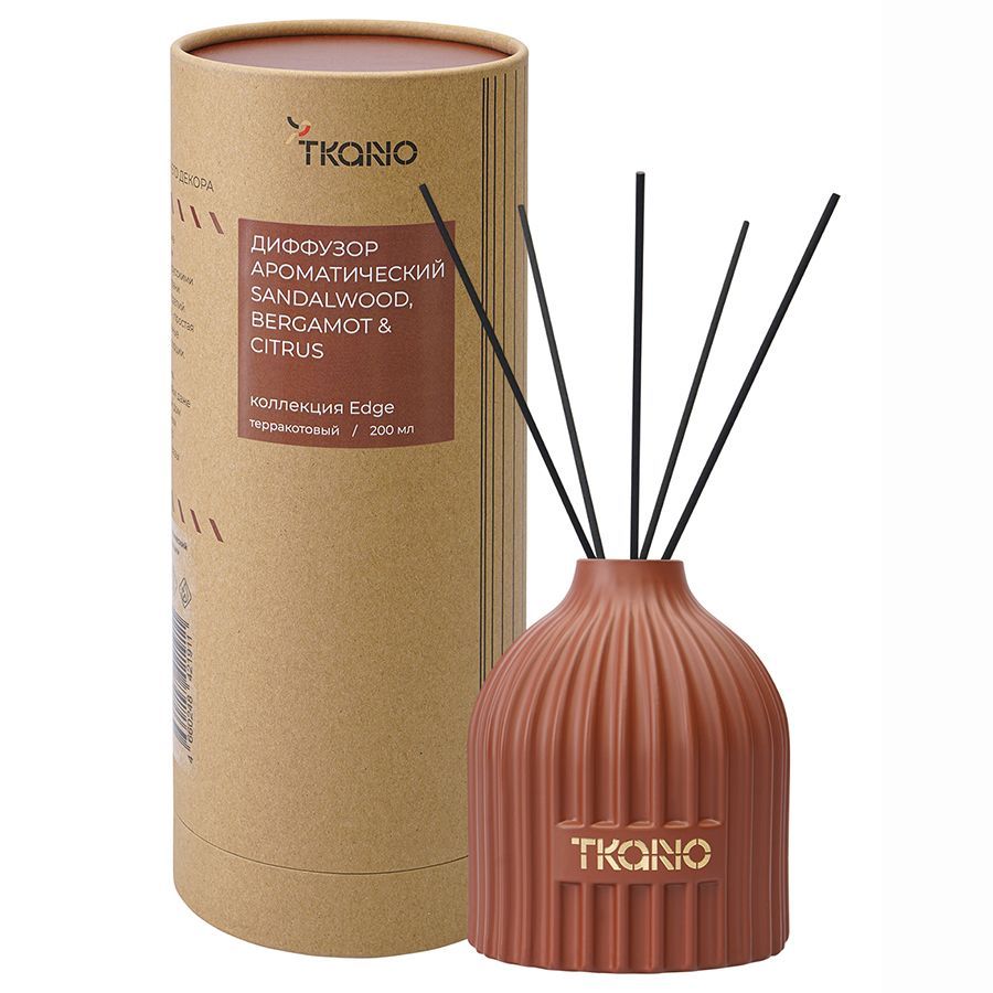 

Диффузор Tkano Sandalwood Bergamot & Citrus Edge, 200 мл, терракотовый, Edge