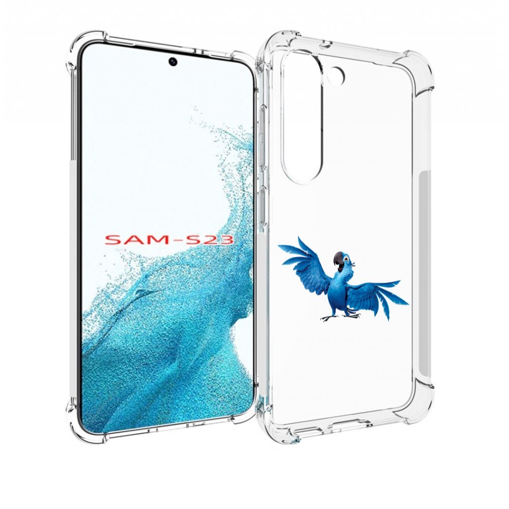

Чехол MyPads голубой-попугайчик для Samsung Galaxy S23, Прозрачный, Tocco