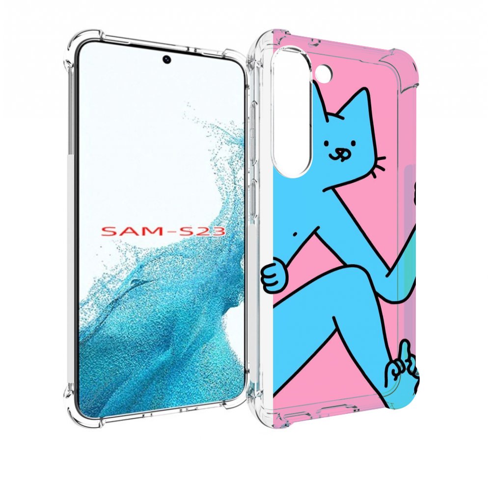 

Чехол MyPads голубой кот в дверце для Samsung Galaxy S23, Прозрачный, Tocco