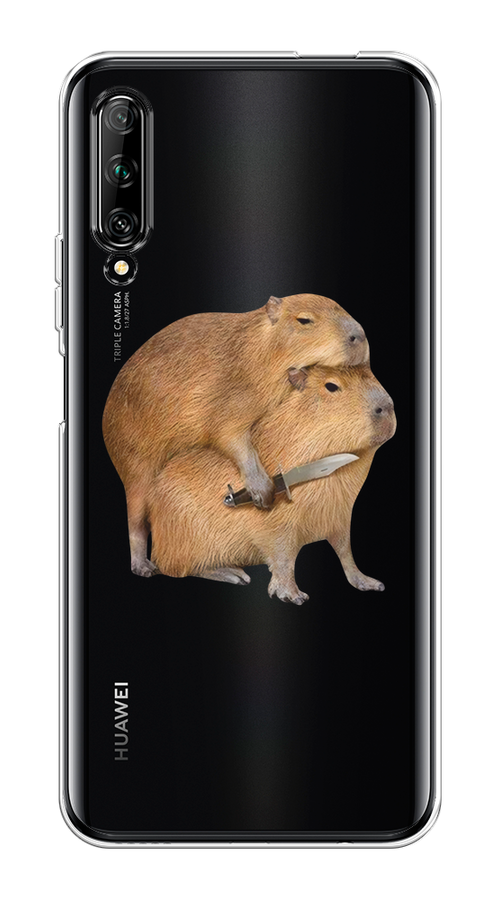 

Чехол на Huawei Y9s "Капибара с ножом", Бежевый, 611150-1