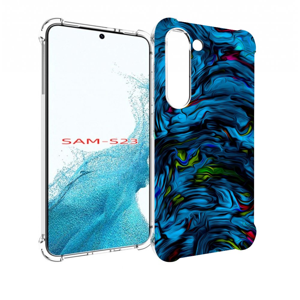 

Чехол MyPads голубая краска в темноте для Samsung Galaxy S23, Прозрачный, Tocco