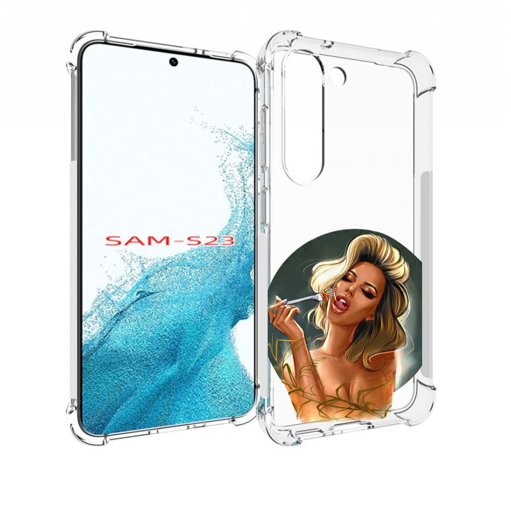 

Чехол MyPads голодная-девушка-модель женский для Samsung Galaxy S23, Прозрачный, Tocco