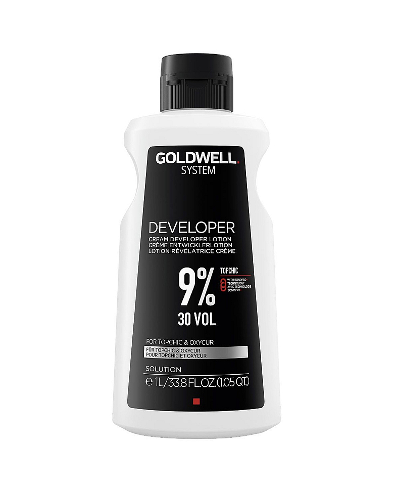 Окислитель для краски Goldwell Topchic Cream Developer Lotion 30 vol., 9%, 1000 мл кремовый растворитель для краски 3%