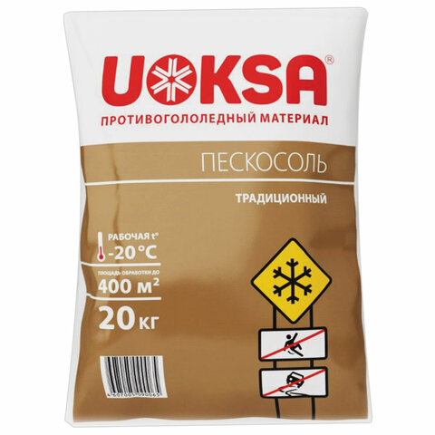 фото Противогололедный реагент uoksa песко-соляная смесь 607417 20 кг