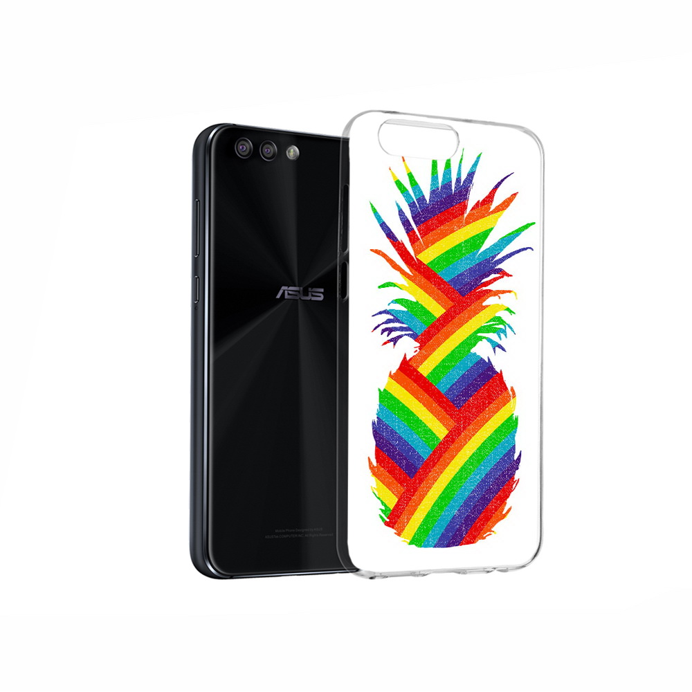 

Чехол MyPads Tocco для Asus ZenFone 4 радужный ананас, Прозрачный, Tocco