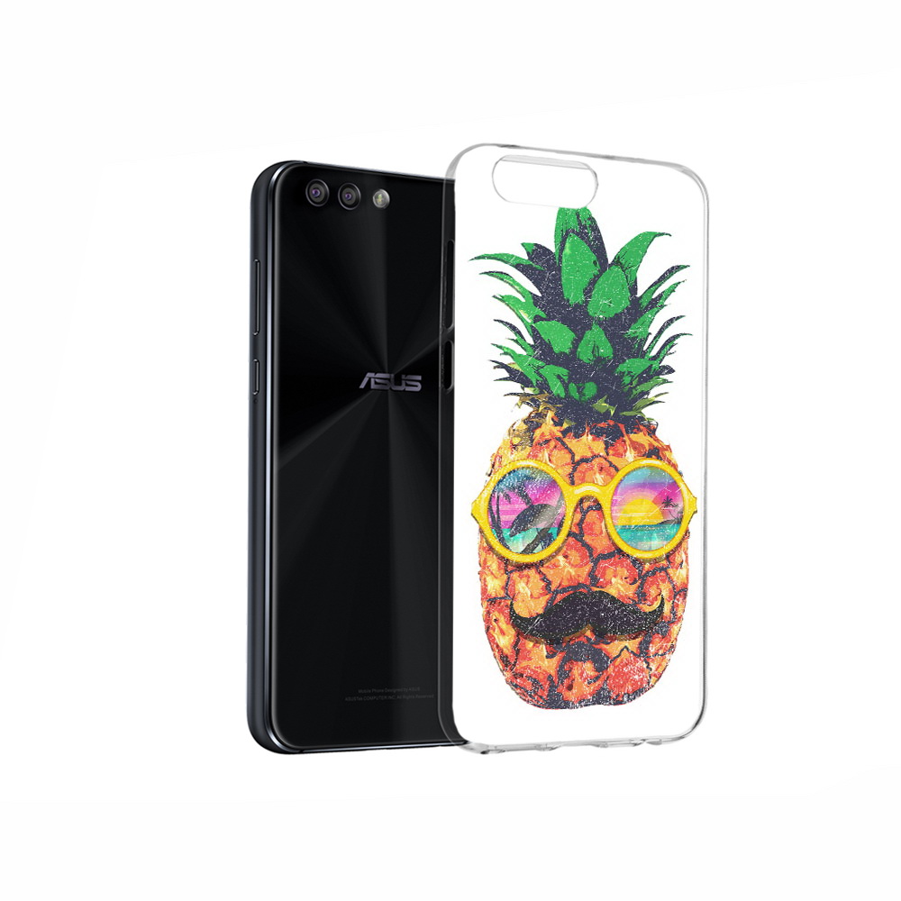 

Чехол MyPads Tocco для Asus ZenFone 4 прикольный ананас с лицом, Прозрачный, Tocco