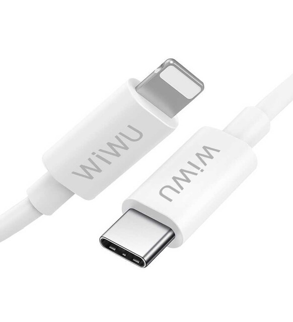 фото Кабель usb c к кабелю lightning wiwu g90 1 м белый