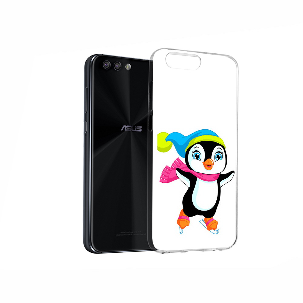 Чехол MyPads Tocco для Asus ZenFone 4 пингвин на коньках