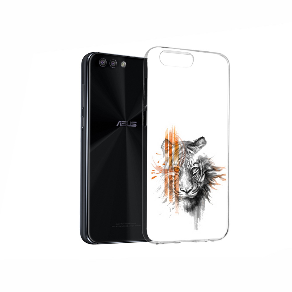 Чехол MyPads Tocco для Asus ZenFone 4 огненный тигр