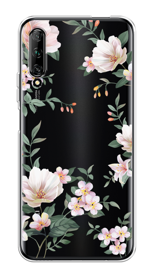 

Чехол на Huawei Y9s "Beautiful white flowers", Бежевый;зеленый, 611150-1