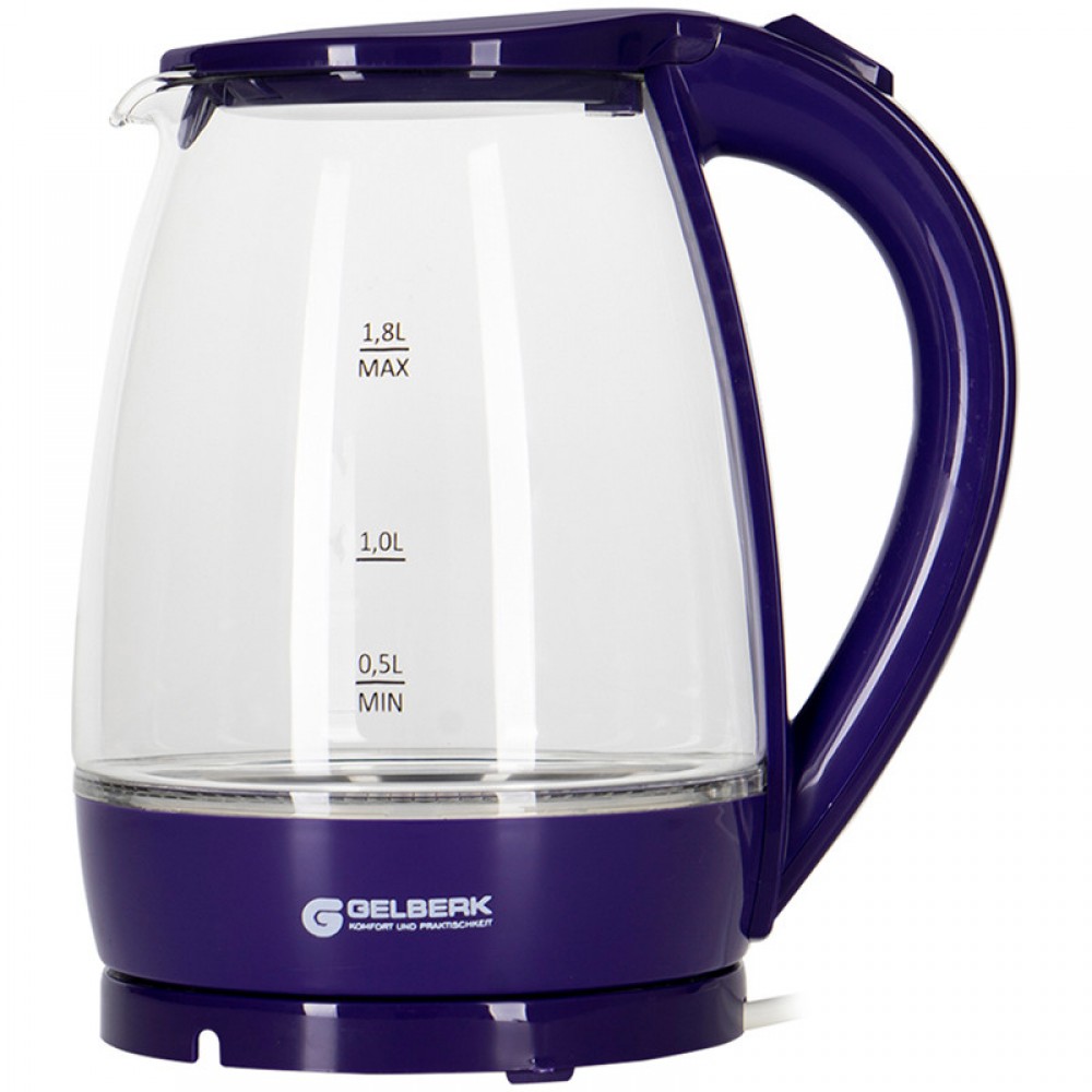 Чайник электрический Gelberk GL-471 1.8 л фиолетовый набор для праздник гирлянда плакат свеча шарики 5 шт синий трактор