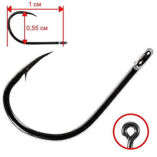 

Одинарные крючки Owner Chod Hook классические №12, с колечком, загнутое острие, с бородкой, Черный, Owner Iseama 50188 № 12 (10шт.)