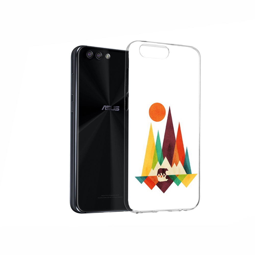 Чехол MyPads Tocco для Asus ZenFone 4 нарисованные горы с медведем