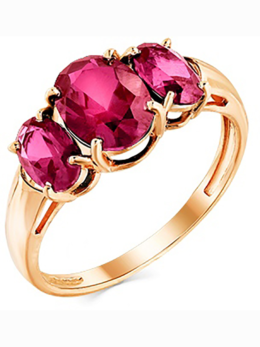 

Кольцо из красного золота с 3 корундами р. 17,5 Master Brilliant 01-2-465-1600-010, 01-2-465-1600-010