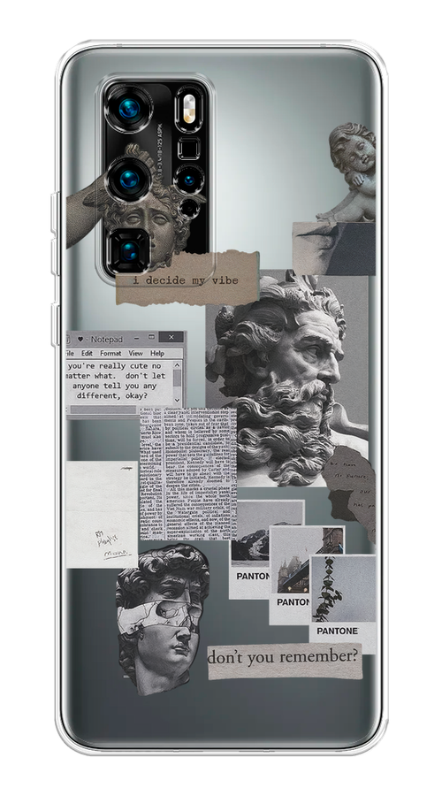 

Чехол на Huawei P40 Pro "Коллаж греческие скульптуры", Бежевый;серый, 610950-1