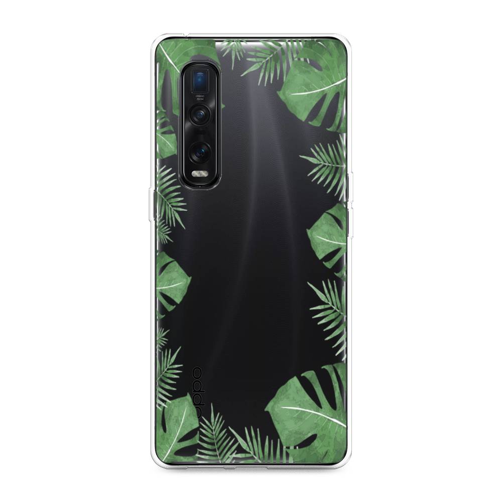 

Чехол Awog на Oppo Find X2 Pro "Листья папоротника рамка", Разноцветный, 253350-8