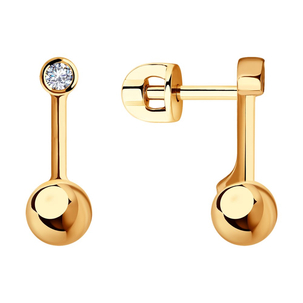 

Серьги из красного золота SOKOLOV 029609, фианит, 029609