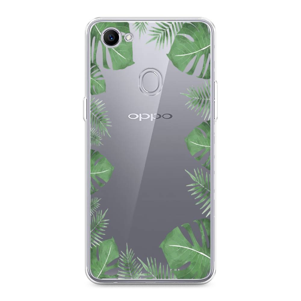 фото Силиконовый чехол "листья папоротника рамка" на oppo f7 awog
