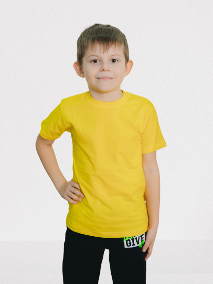 фото Футболка для мальчиков lideko kids м35-16-б цв. желтый р. 116