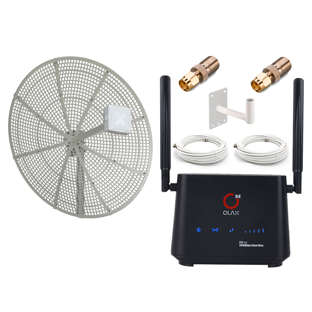 

Роутер под сим-карту 3G/4G (LTE) c усиливающей антенной MIMO 24 dBi NET-AXV024
