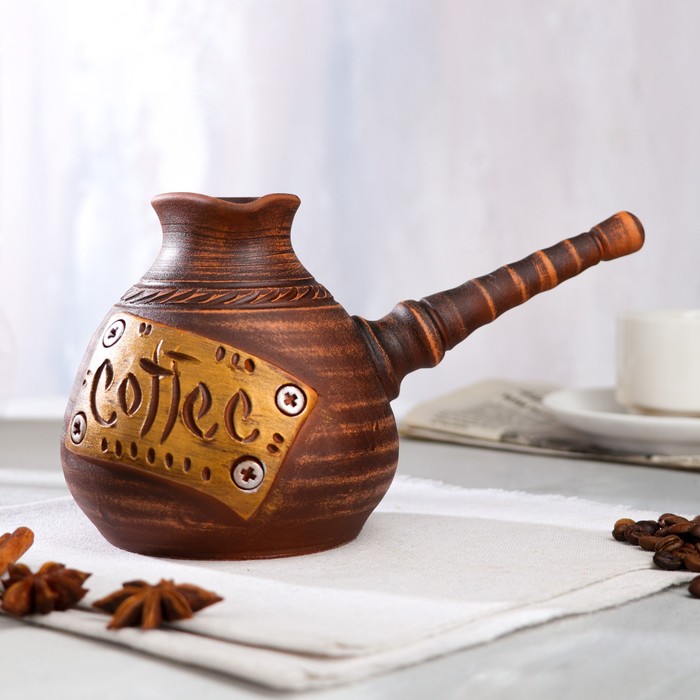 

Турка для кофе "Coffee", красная глина, 0.5 л