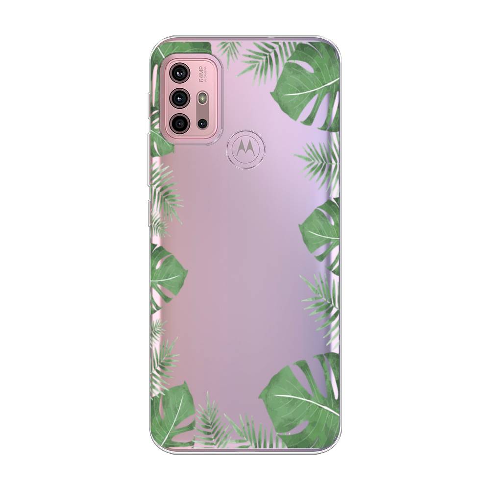 

Чехол Awog на Lenovo K13 Note/Motorola Moto G10/G20/G30 "Листья папоротника рамка", Разноцветный, 242350-8