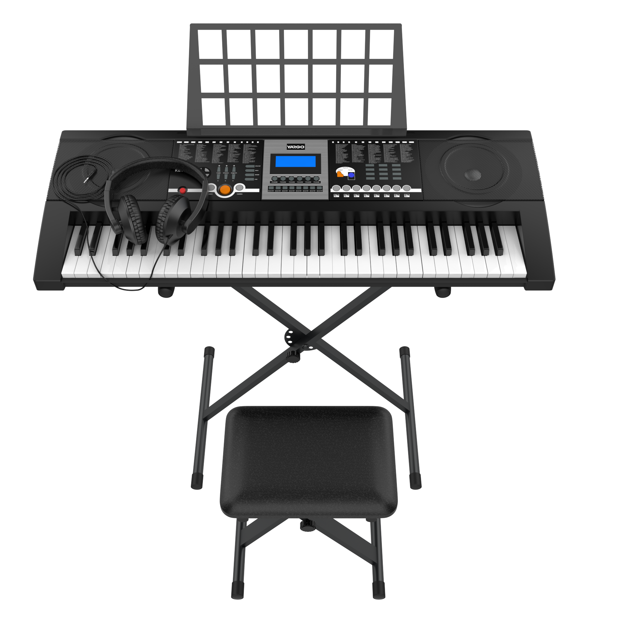 Синтезатор YARGO Key 300 Pack с клавишной стойкой, банкеткой, наушниками и кабелем