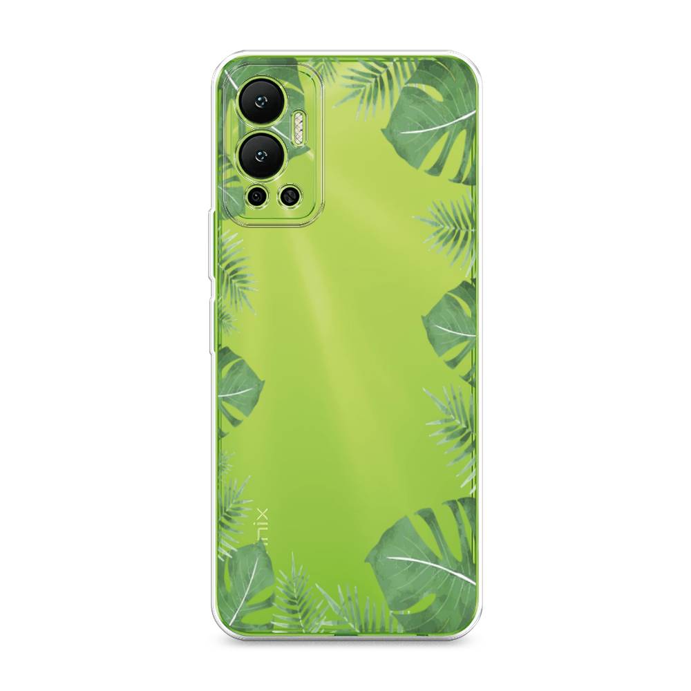 

Чехол Awog на Infinix Hot 12 "Листья папоротника рамка", Разноцветный, 3101350-8
